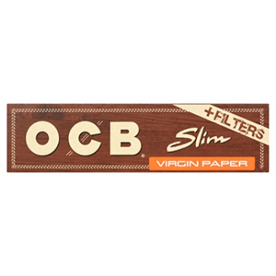 Picture of OCB Brown Papers Unbleached slim + tips 32s x32